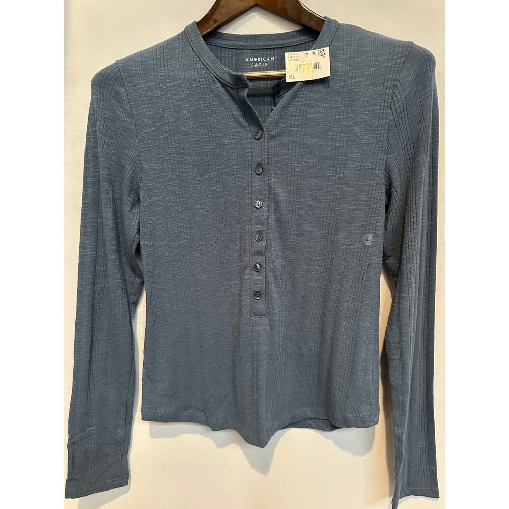 Women’s American Eagle Long Sleeve Top Slate Blue Size Large